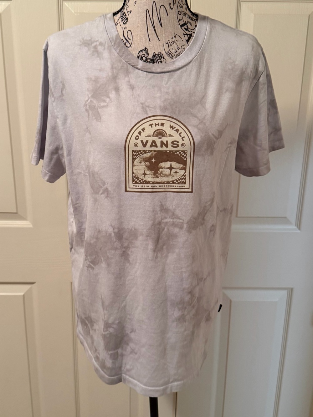 Vans Light Gray Tie-Dye Short Sleeve Logo Tee “The Original Checkerboard”